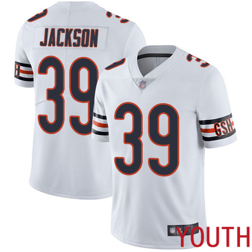 Chicago Bears Limited White Youth Eddie Jackson Road Jersey NFL Football #39 Vapor Untouchable->nfl t-shirts->Sports Accessory